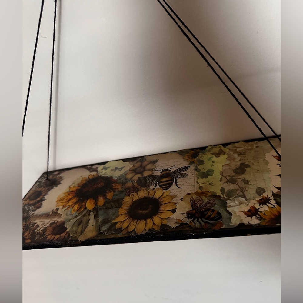 Hand crafted Sunflower and Bee Wall Hanging shelf Decor